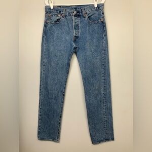 Levis 501 Jeans Men 30x32 (32x30) Blue Denim Button Fly Straight Leg Classic Fit